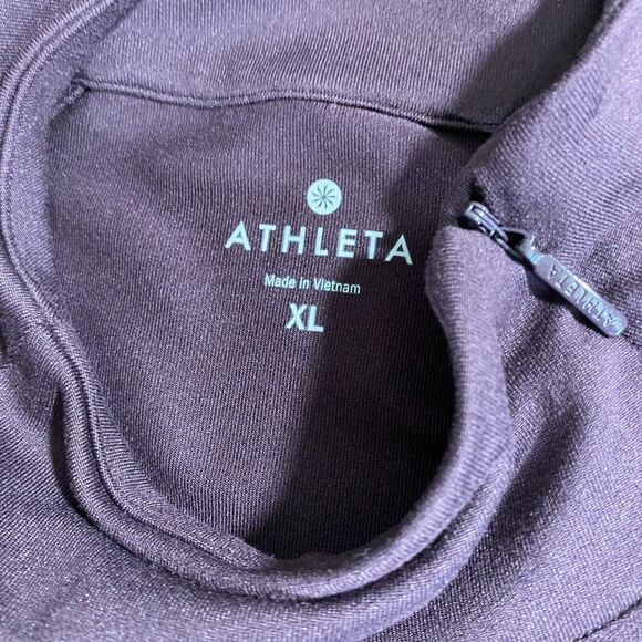 Athleta Superluxe 1/2 Zip Top Yoga Workout Athletic Performance Sz XL Purple - Picture 3 of 14